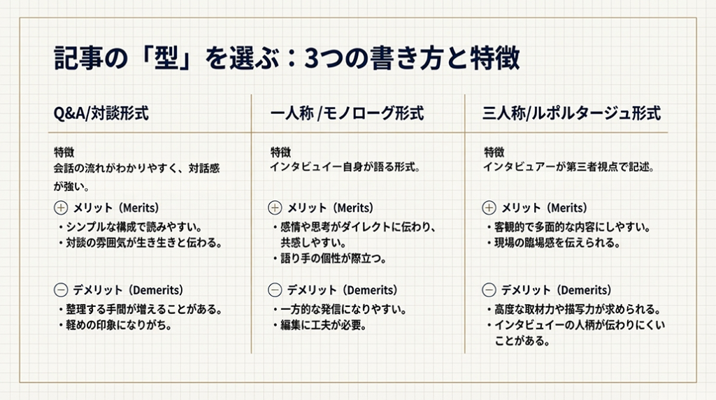 インタビュー記事の種類_書き方による違い